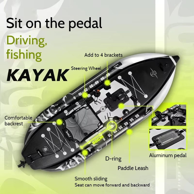 Fishing Boat Paddle - 11ft 2'si 1 Arada Pedal Sürüşlü